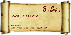 Borai Szilvia névjegykártya