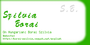 szilvia borai business card